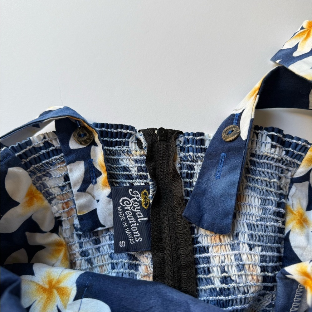 ROYAL CREATIONS Floral Blue Dress 👗 💙 🌸 🏝️ 🌊 100% COTTON ✅ - Picture 13 of 16